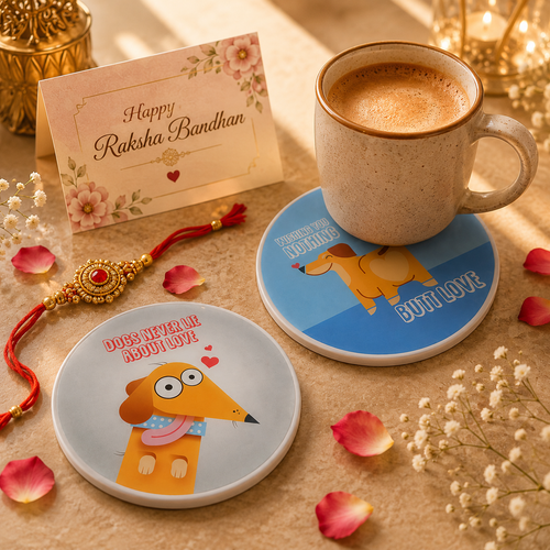 Butt love & dogs never lie coaster