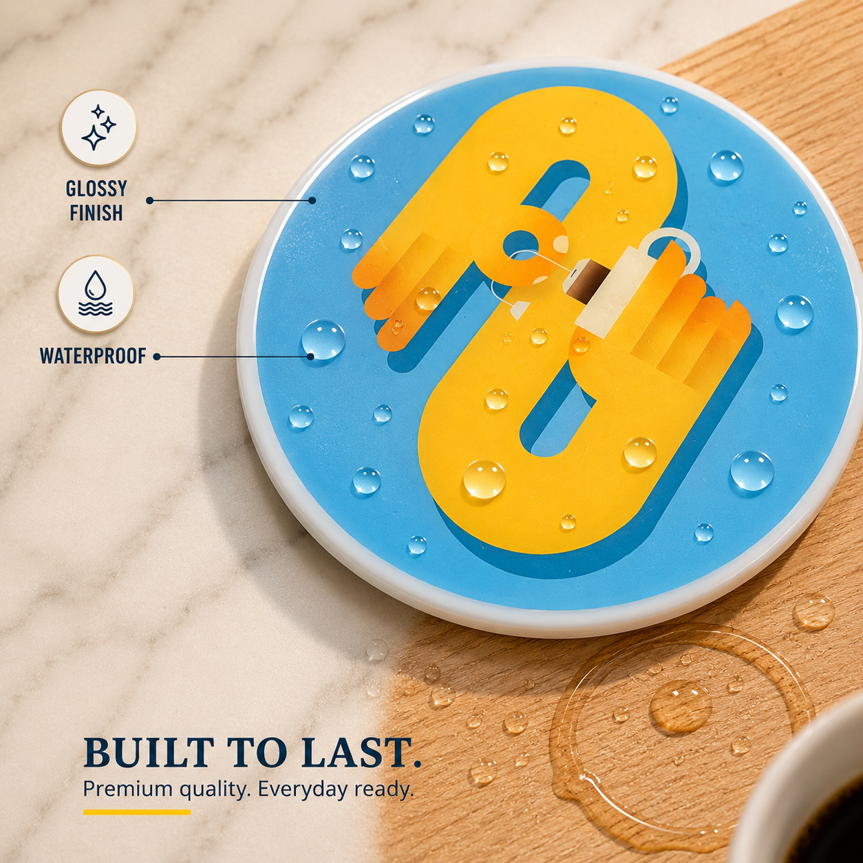 Ekdum kadak & spill some tea coaster