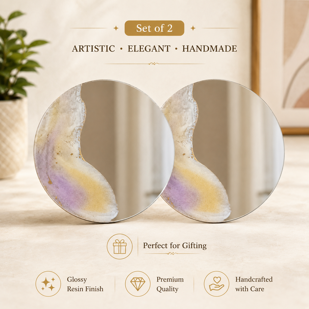 Lavender Artistic Mini Vanity Mirror