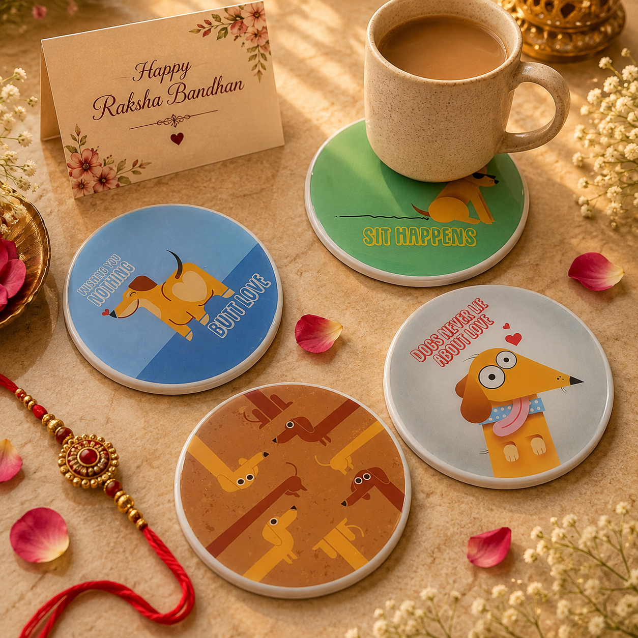 Woof touch dog coaster