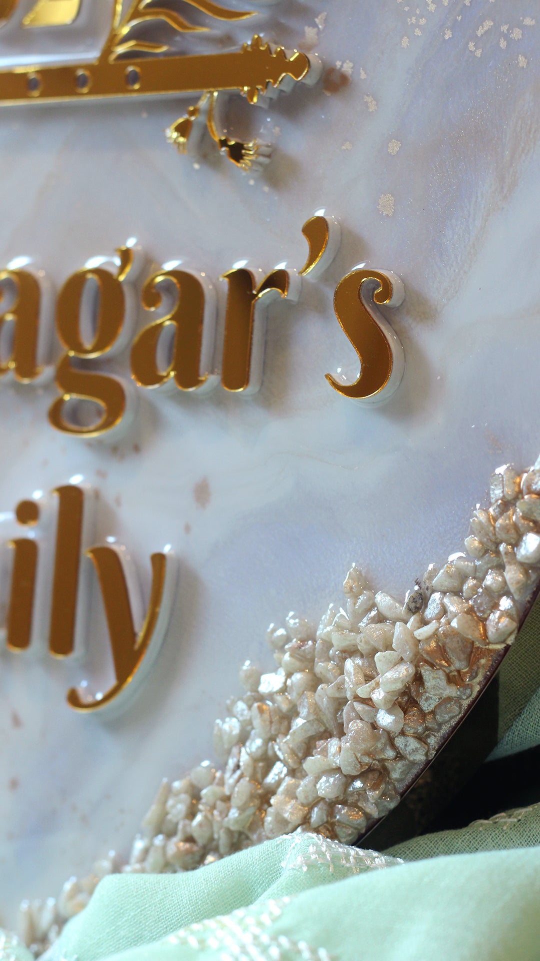 Beige Round Door Nameplate