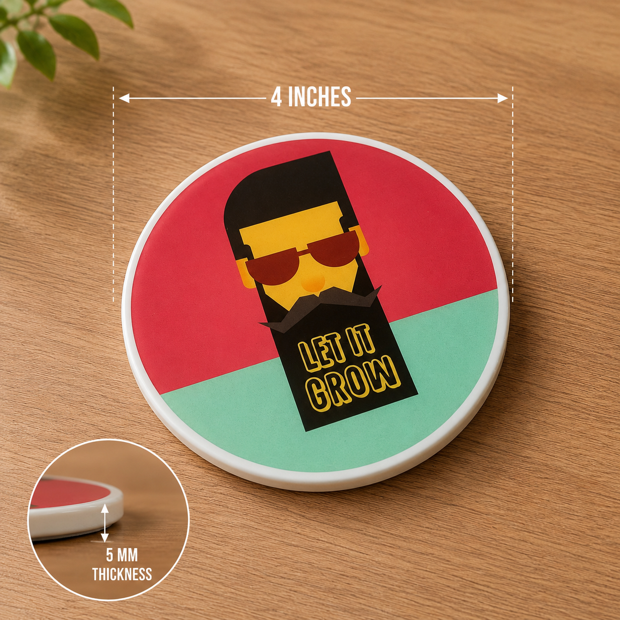 Let it grow Beard Coaster