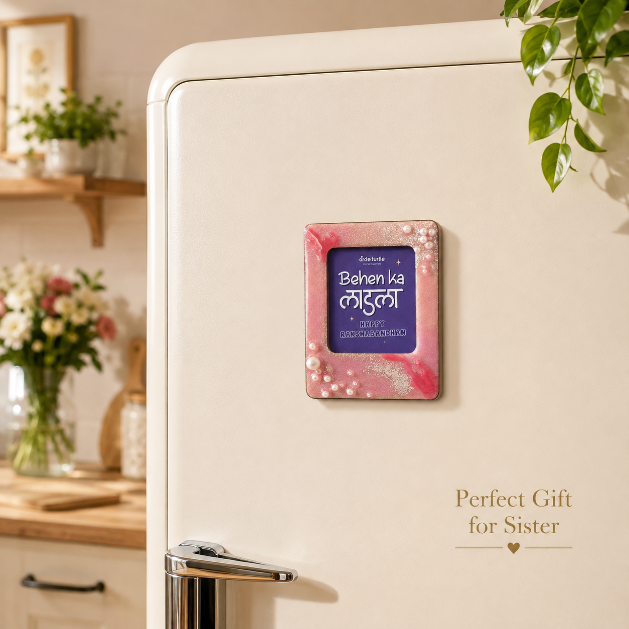 Pink Themed 2 in 1 Fridge Magnet & Desk Frame