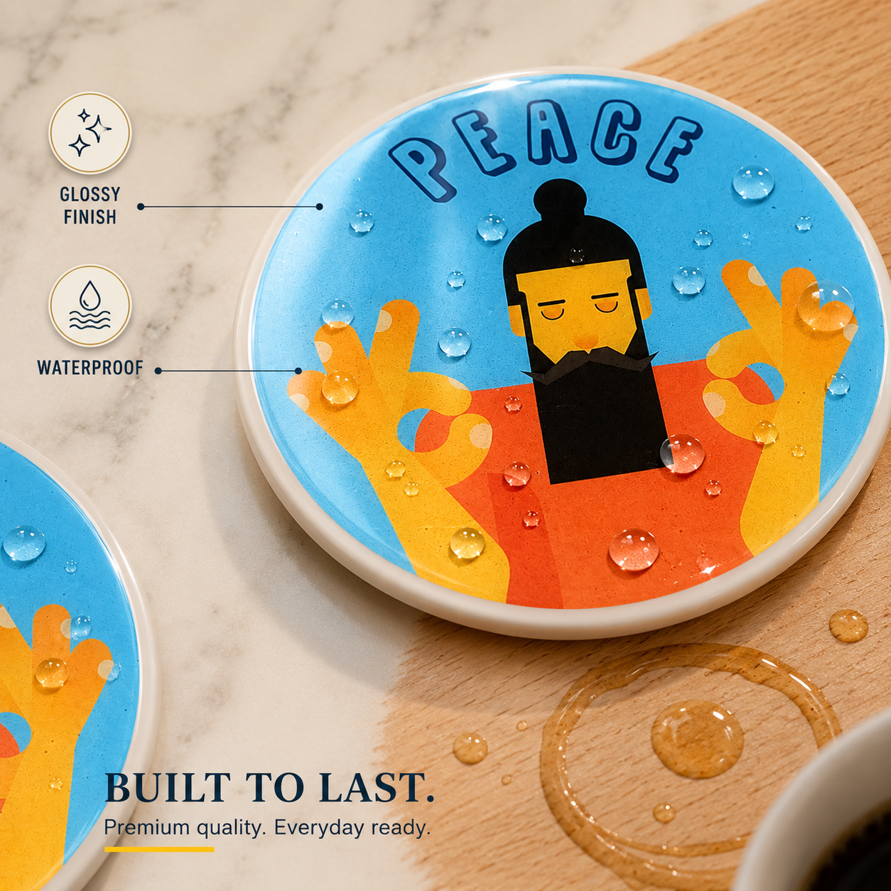 Peace Beard Coaster