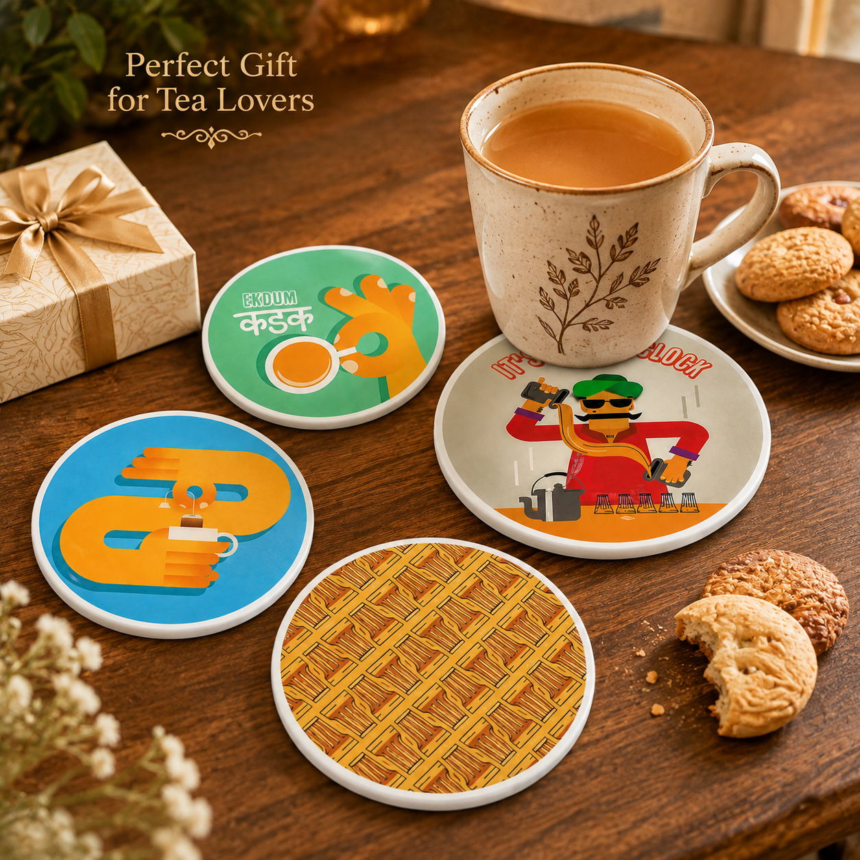 Chai gossip coaster
