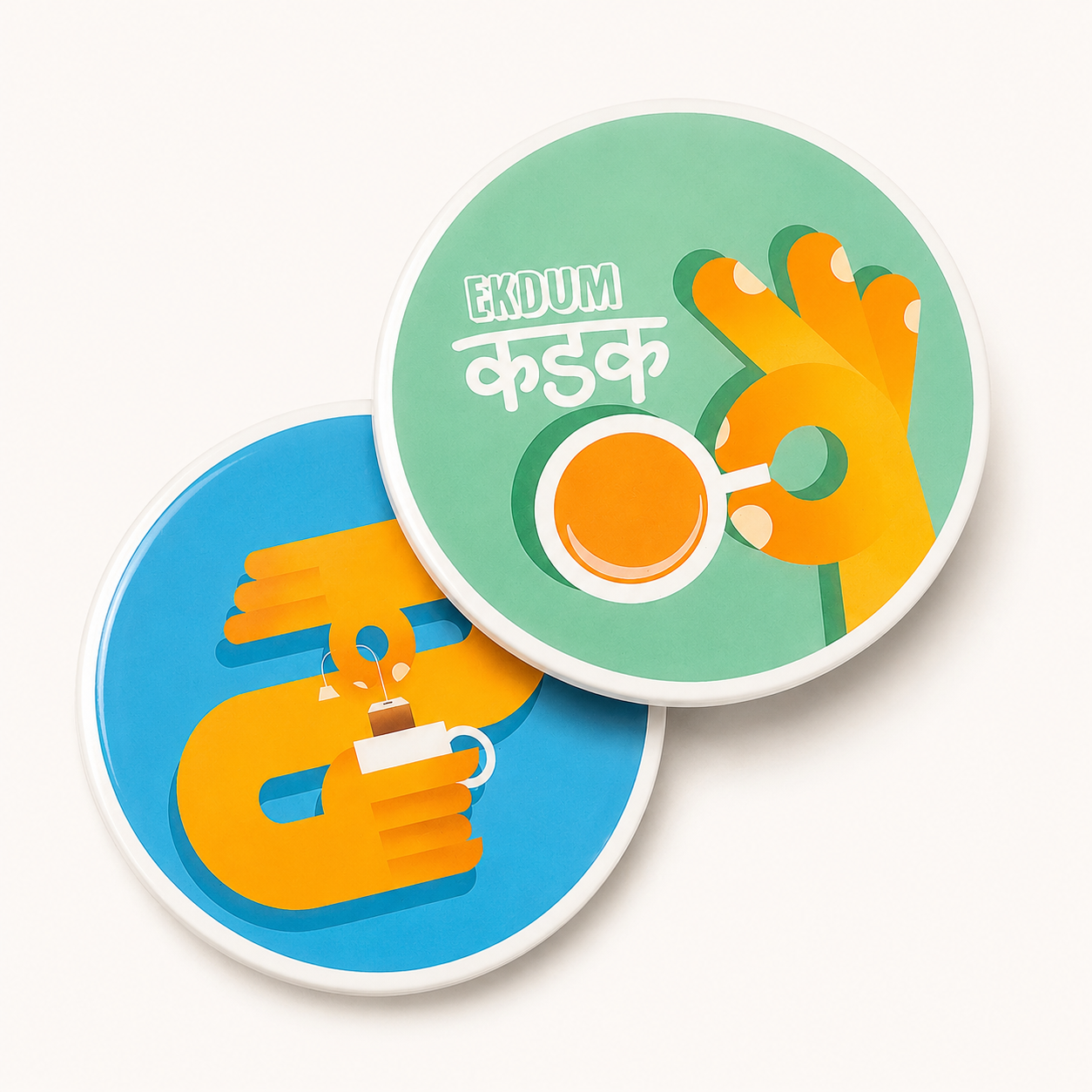 Ekdum kadak & spill some tea coaster