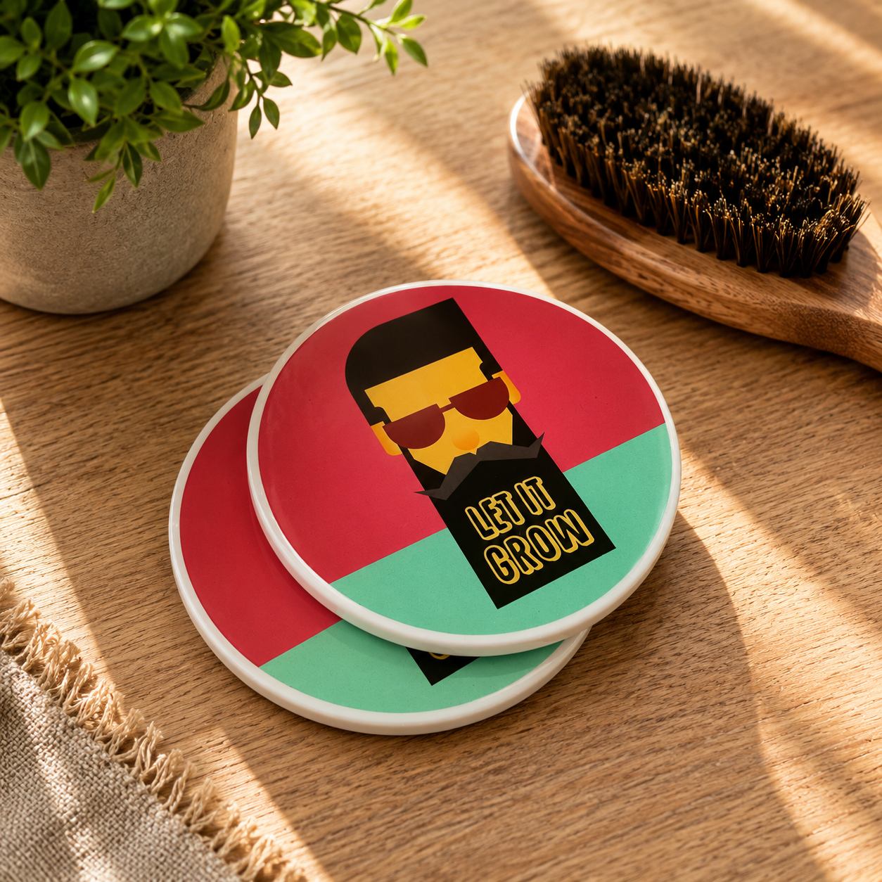 Let it grow Beard Coaster